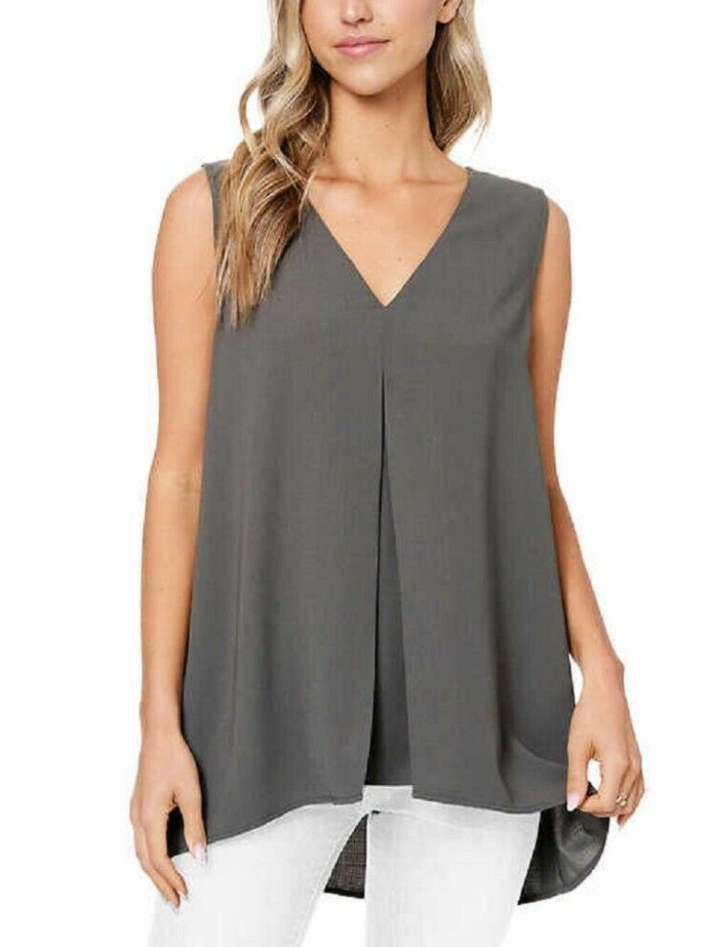 Fever Ladies' Sleeveless Tunic, Solid Olive , Size XXL